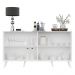 Aparador Buffet Retrô Multimóveis Veneza 4 Portas FG3556 Branco