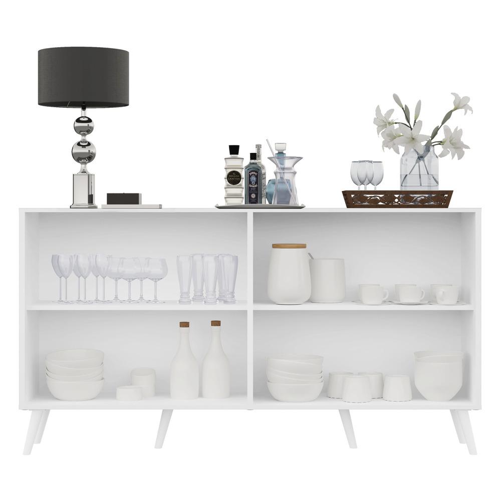 Aparador Buffet Retrô Multimóveis Veneza 4 Portas FG3556 Branco