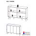Aparador Buffet Retrô Multimóveis Veneza 4 Portas FG3556 Branco/Natural