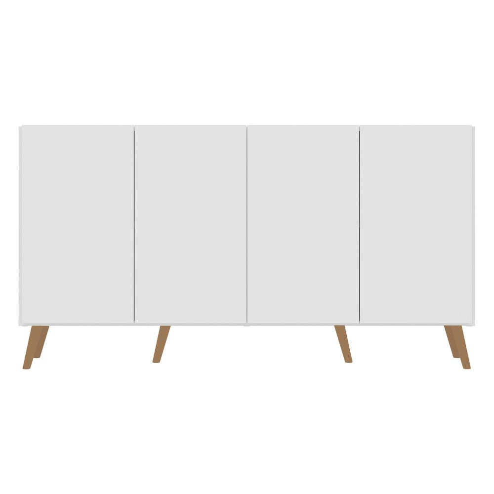 Aparador Buffet Retrô Multimóveis Veneza 4 Portas FG3556 Branco/Natural