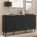 Aparador Buffet Retrô Multimóveis Veneza 4 Portas FG3556 Preto