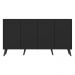 Aparador Buffet Retrô Multimóveis Veneza 4 Portas FG3556 Preto