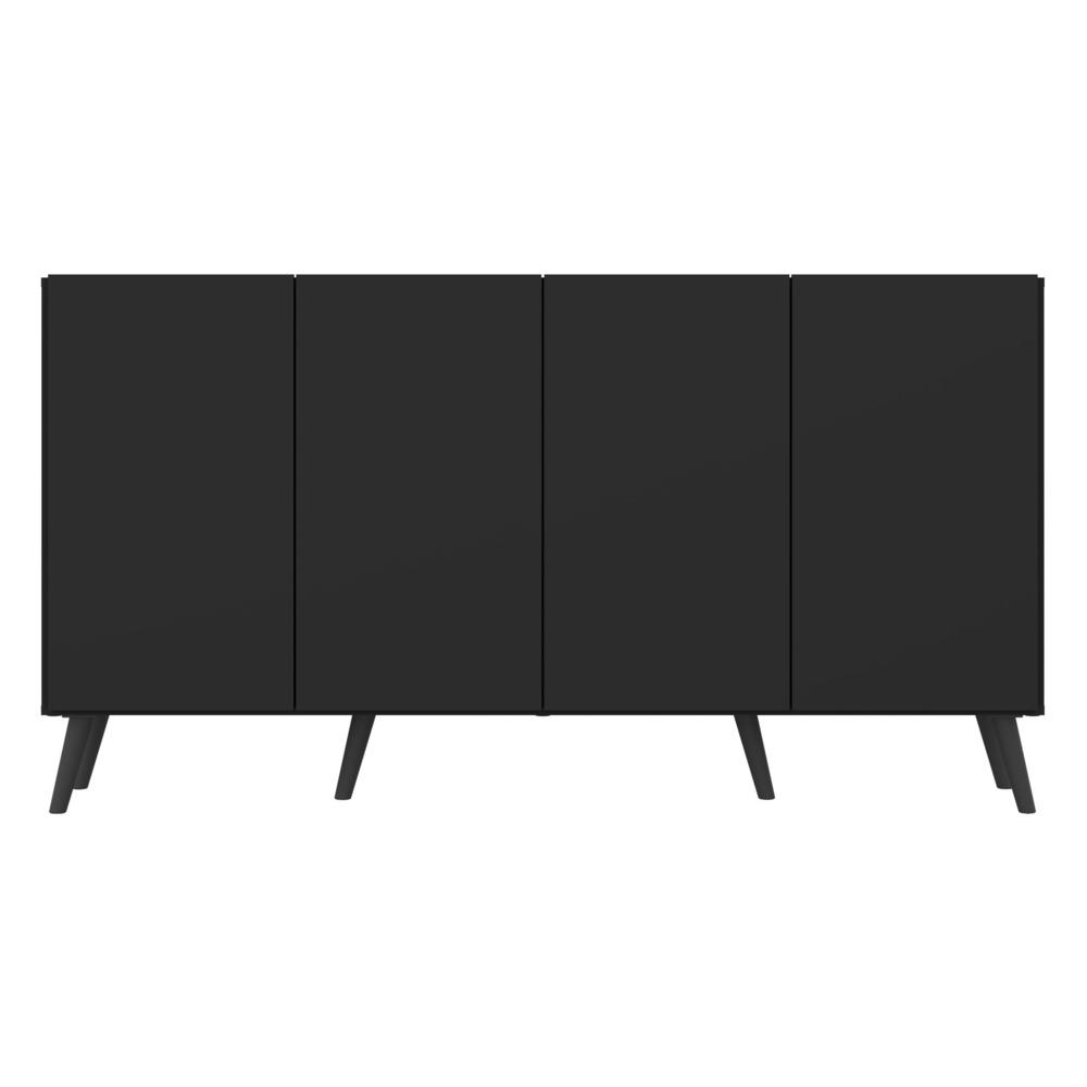 Aparador Buffet Retrô Multimóveis Veneza 4 Portas FG3556 Preto