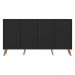 Aparador Buffet Retrô Multimóveis Veneza 4 Portas FG3556 Preto/Natural