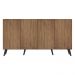 Aparador Buffet Retrô Multimóveis Veneza 4 Portas FG3556 Rustic/Preto