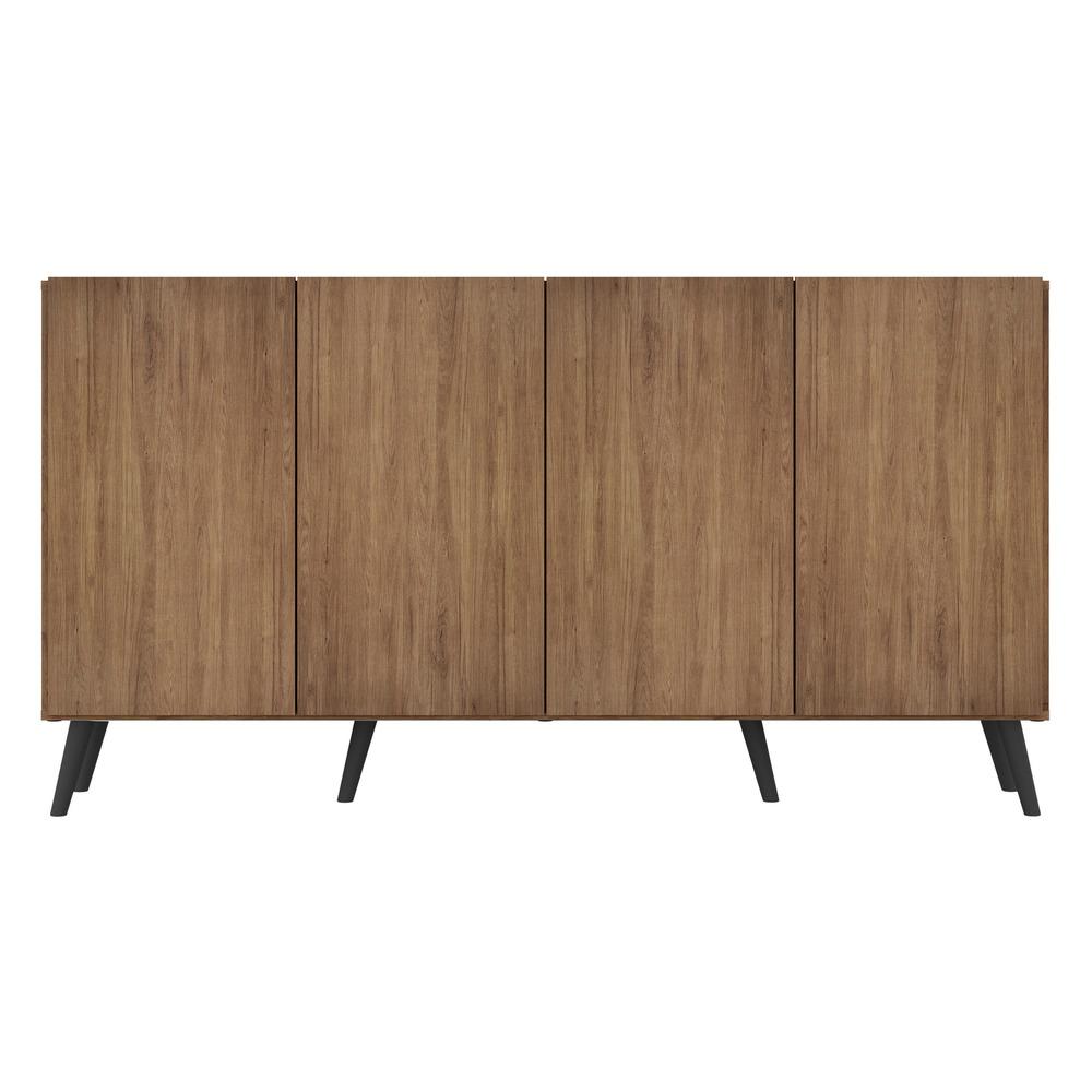 Aparador Buffet Retrô Multimóveis Veneza 4 Portas FG3556 Rustic/Preto
