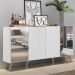 Aparador Buffet Retrô com Espelho Multimóveis Vegas FG3562 Branco/Natural