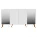 Aparador Buffet Retrô com Espelho Multimóveis Vegas FG3562 Branco/Natural