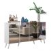 Aparador Buffet Retrô com Espelho Multimóveis Veneza com 4 Portas FG3559 Branco