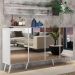 Aparador Buffet Retrô com Espelho Multimóveis Veneza com 4 Portas FG3559 Branco