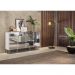 Aparador Buffet Retrô com Espelho Multimóveis Veneza com 4 Portas FG3559 Branco/Natural