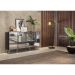 Aparador Buffet Retrô com Espelho Multimóveis Veneza com 4 Portas FG3559 Preto/Natural