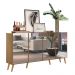 Aparador Buffet Retrô com Espelho Multimóveis Veneza com 4 Portas FG3559 Rustic/Natural