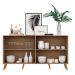 Aparador Buffet Retrô com Espelho Multimóveis Veneza com 4 Portas FG3559 Rustic/Natural