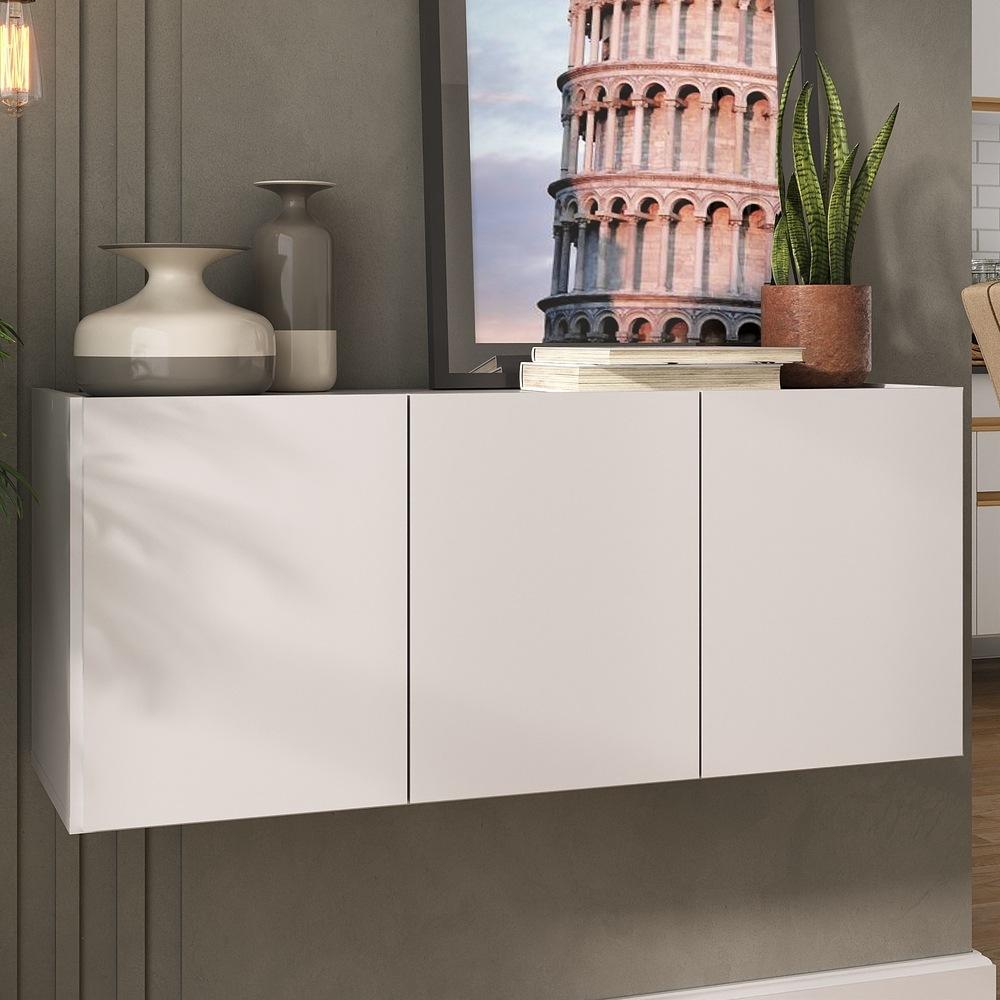 Aparador Buffet Suspenso 3 Portas Multimóveis MP8001 Branco