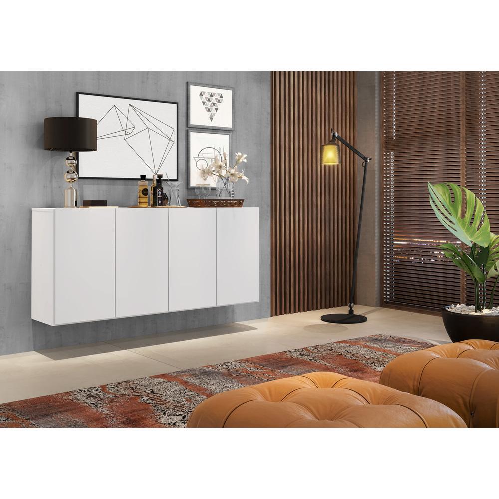 Aparador Buffet Suspenso Multimóveis Veneza 4 Portas FG3594 Branco