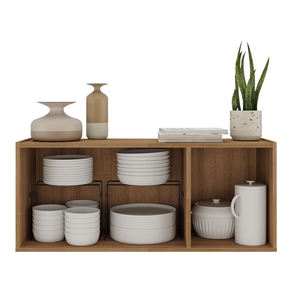 Aparador Buffet Suspenso com Espelhos 3 Portas Multimóveis MP8004 Rustic