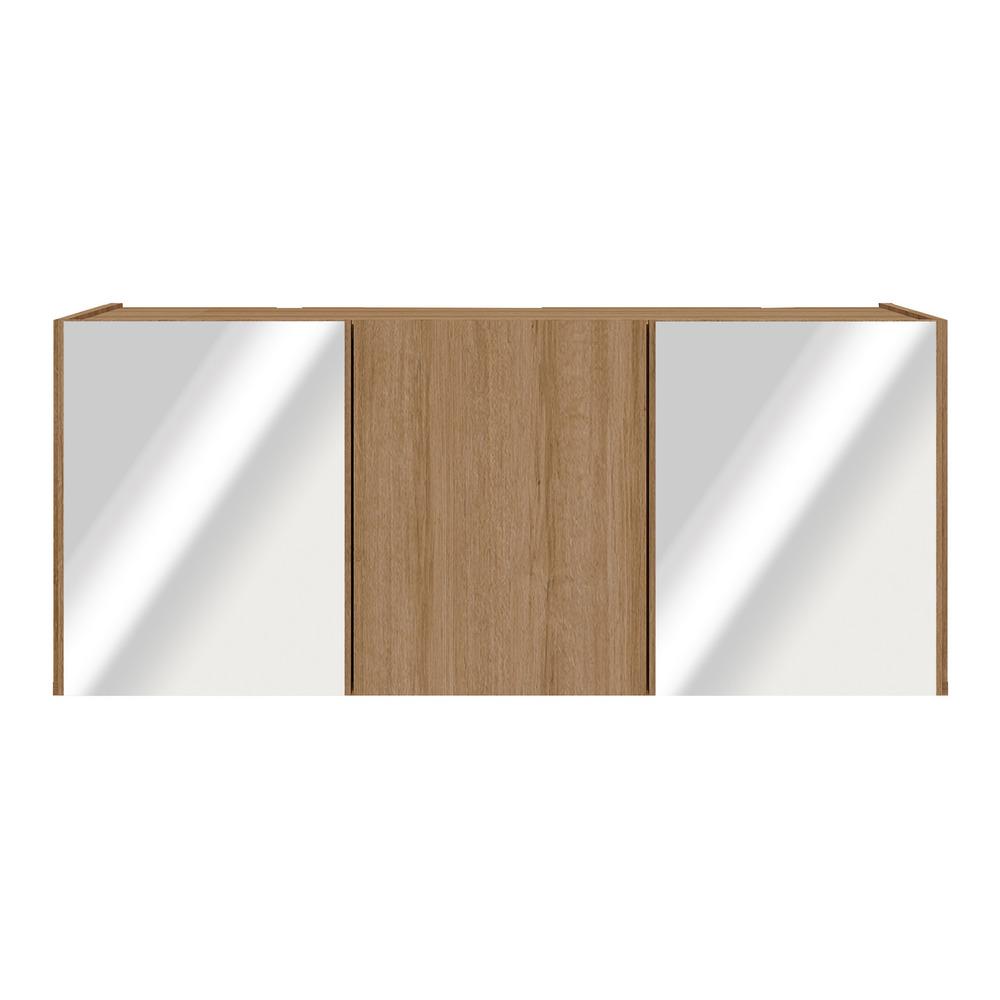 Aparador Buffet Suspenso com Espelhos 3 Portas Multimóveis MP8004 Rustic