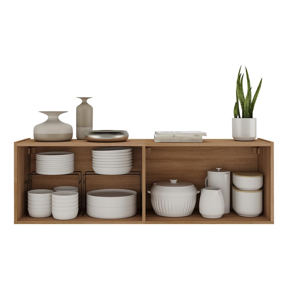 Aparador Buffet Suspenso com Espelhos 4 Portas Multimóveis MP8005 Rustic
