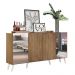 Aparador Buffet c/ Espelho e Pés Retrô Vegas Multimóveis Rustic/Branco