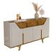 Aparador Buffet com 2 Gavetas e 4 Portas 180cm Multimóveis CR50110 Off White/Naturalle