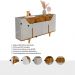 Aparador Buffet com 2 Gavetas e 4 Portas 180cm Multimóveis CR50110 Off White/Naturalle