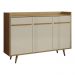 Aparador Buffet com 3 Portas Retrô 135cm Multimóveis CR50104 Cinamomo/Off White