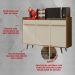 Aparador Buffet com 3 Portas Retrô 135cm Multimóveis CR50104 Cinamomo/Off White
