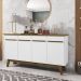 Aparador Buffet com 4 Portas Retrô 160cm Multimóveis CR50103 Cinamomo/Branco