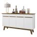 Aparador Buffet com 4 Portas Retrô 160cm Multimóveis CR50103 Cinamomo/Branco