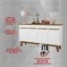 Aparador Buffet com 4 Portas Retrô 160cm Multimóveis CR50103 Cinamomo/Branco