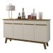 Aparador Buffet com 4 Portas Retrô 160cm Multimóveis CR50103 Cinamomo/Off White