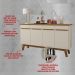 Aparador Buffet com 4 Portas Retrô 160cm Multimóveis CR50103 Cinamomo/Off White