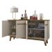 Aparador Buffet com 4 Portas Retrô 160cm Multimóveis CR50103 Cinamomo/Off White