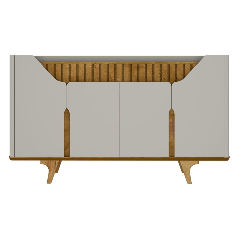 Aparador Buffet com 4 Portas Retrô 160cm Multimóveis CR50105 Off White/Naturalle