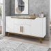 Aparador Buffet com 4 Portas e 1 Gaveta Retrô 136cm Multimóveis CR50102 Branco/Cinamomo