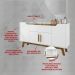 Aparador Buffet com 4 Portas e 1 Gaveta Retrô 136cm Multimóveis CR50102 Branco/Cinamomo