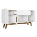 Aparador Buffet com 4 Portas e 1 Gaveta Retrô 136cm Multimóveis CR50102 Branco/Cinamomo