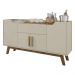 Aparador Buffet com 4 Portas e 1 Gaveta Retrô 136cm Multimóveis CR50102 Off White/Cinamomo