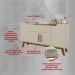 Aparador Buffet com 4 Portas e 1 Gaveta Retrô 136cm Multimóveis CR50102 Off White/Cinamomo