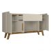 Aparador Buffet com 4 Portas e 1 Gaveta Retrô 136cm Multimóveis CR50102 Off White/Cinamomo
