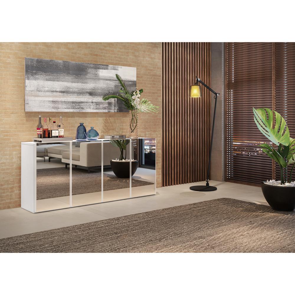 Aparador Buffet com Espelho Multimóveis Vegas 4 Portas FG3558 Branco