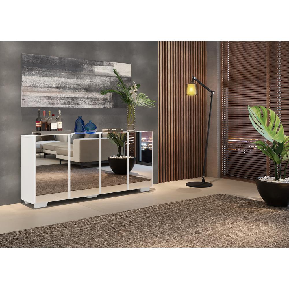 Aparador Buffet com Espelho Multimóveis Vegas com 4 Portas FG3560 Branco