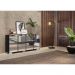Aparador Buffet com Espelho Multimóveis Vegas com 4 Portas FG3560 Preto/Branco
