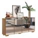 Aparador Buffet com Espelho Multimóveis Vegas com 4 Portas FG3560 Rustic/Natural