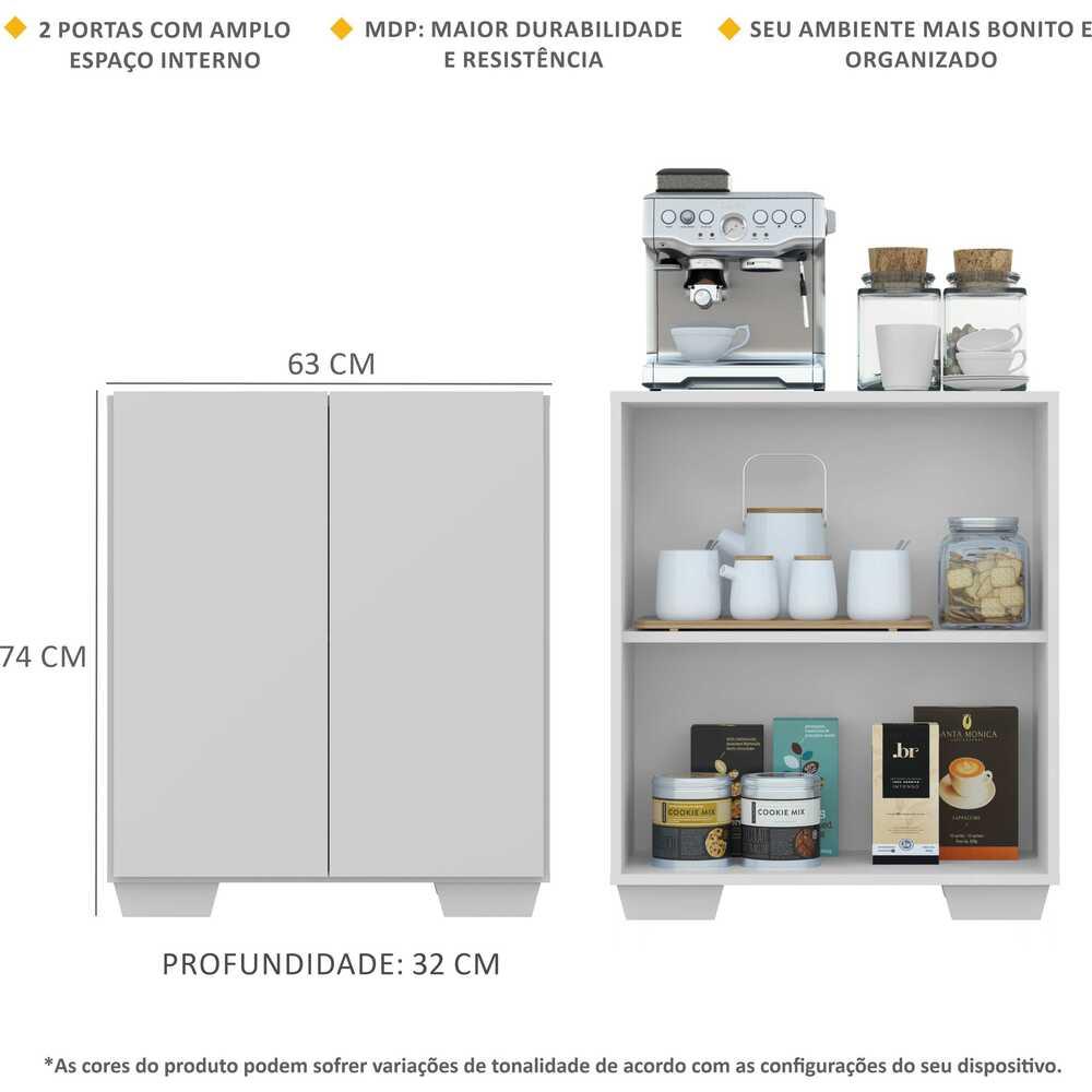 Aparador Multimóveis Cantinho do Café com 2 Portas FG3610 Branco