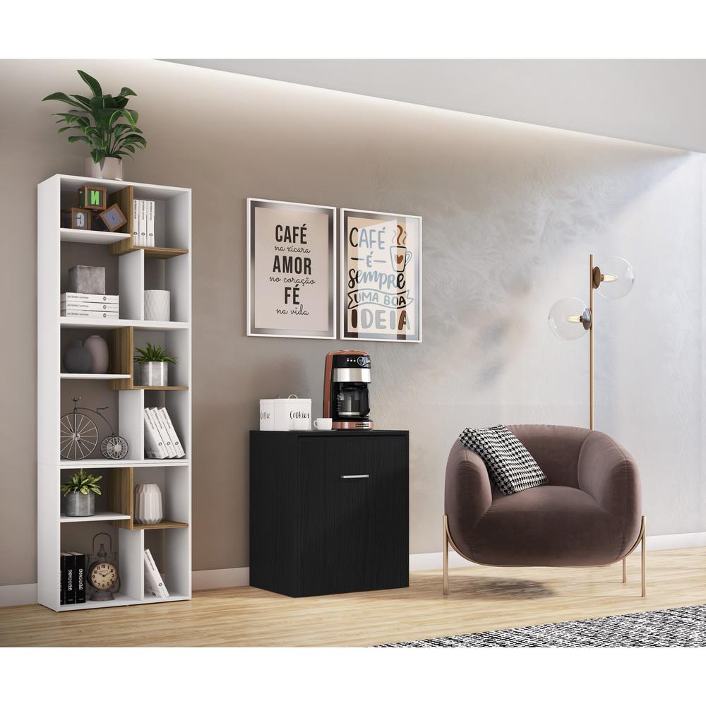 Aparador com Mesa Dobrável Multimóveis Cantinho do Café Ibiza FG1001 Preto