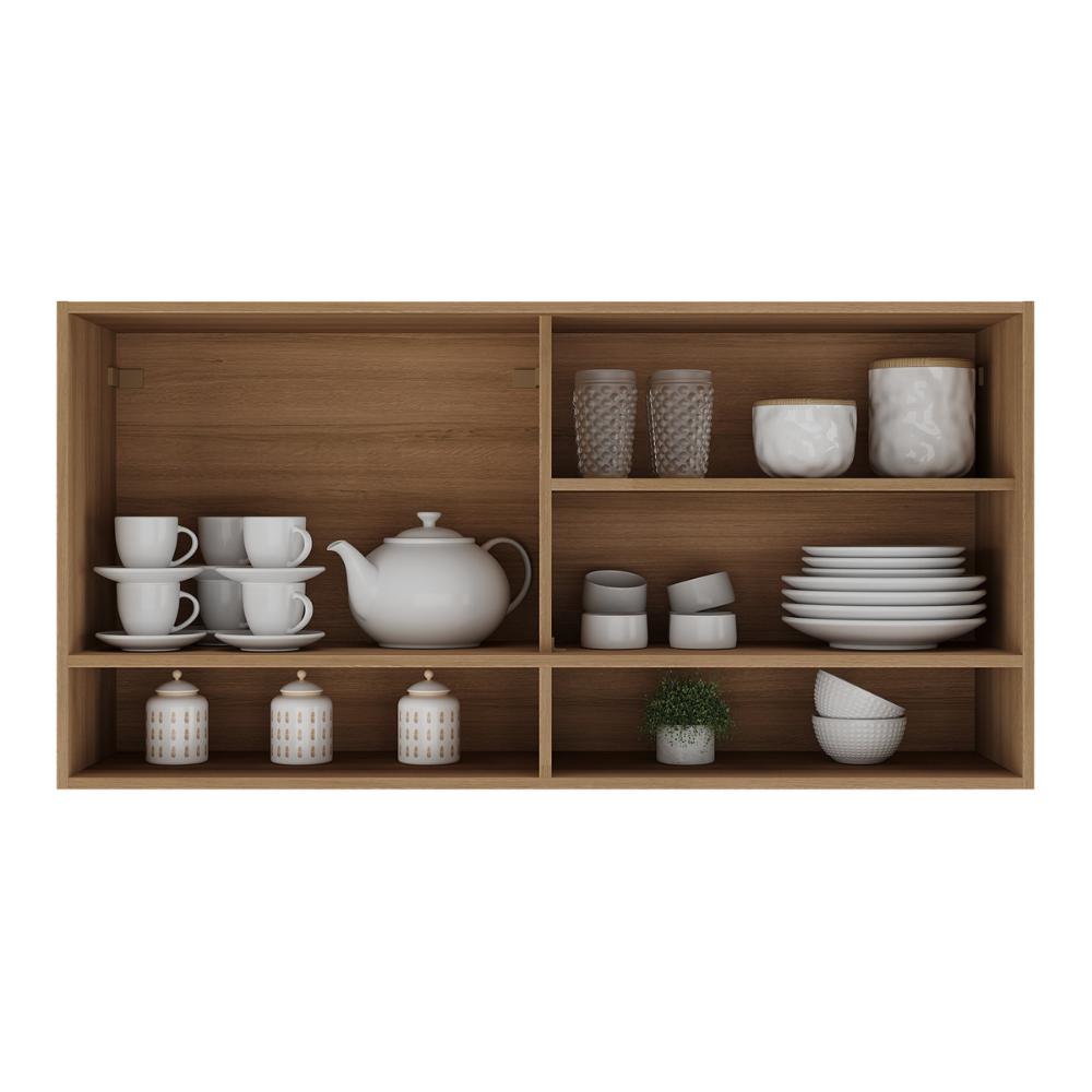Armário Aéreo 120cm com 2 Portas Paris Multimóveis MP2214 Rustic/Branco