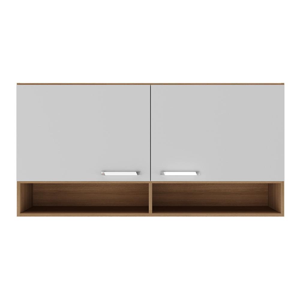 Armário Aéreo 120cm com 2 Portas Paris Multimóveis MP2214 Rustic/Branco