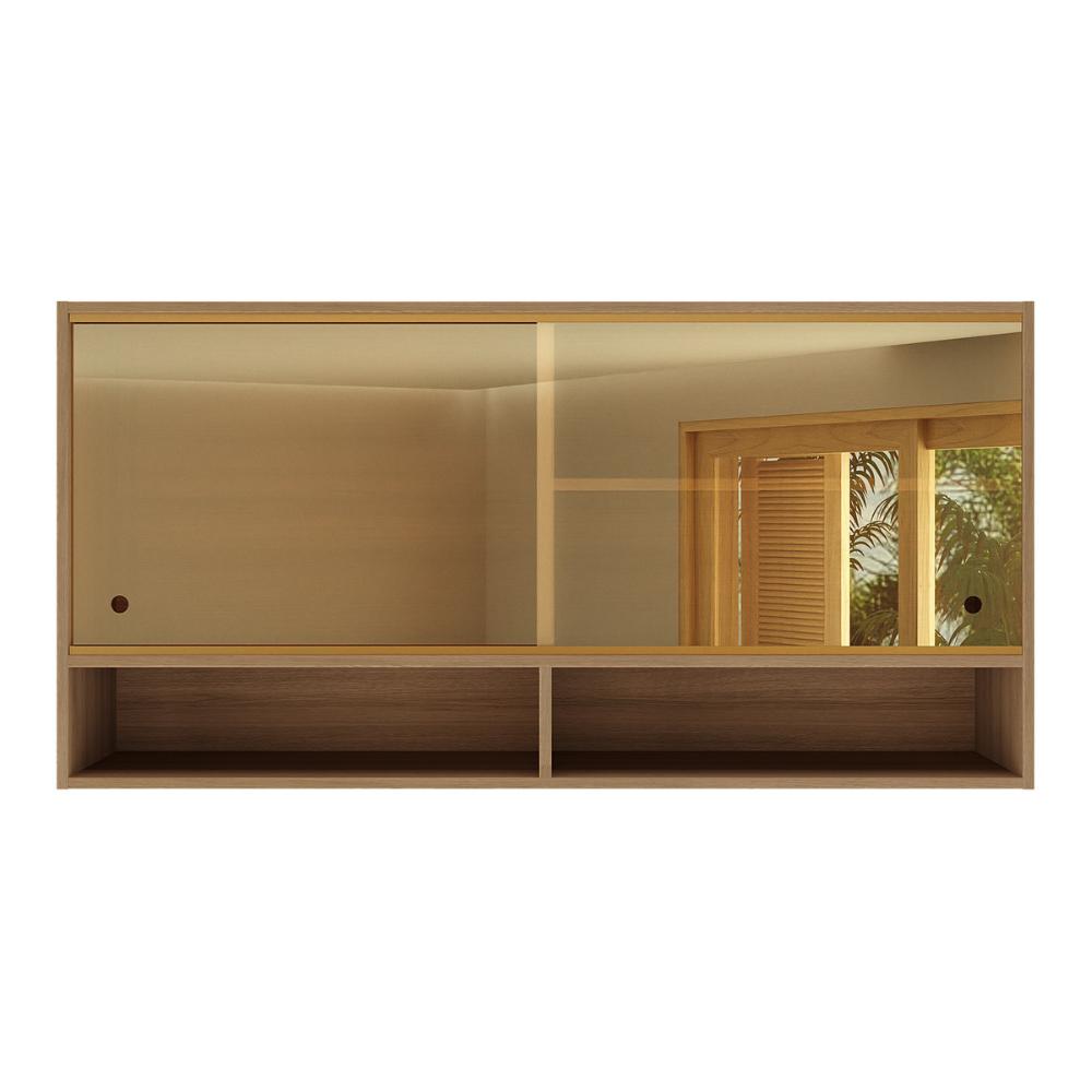 Armário Aéreo 120cm com Portas de Vidro Paris Multimóveis MP2213 Rustic